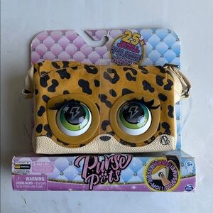 Purse Pets Interactive Sounds & Motion Crossbody - Leopard Print Green Eyes